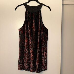 Torrid Womens Velvet Paisley Black Red Tank Top Size 1 (XL) EUC